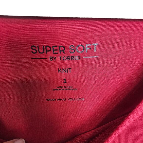 Torrid Dress Mini Dress Skater Dress Puff Sleeve Dress Knit Dress 1X Red NEW - Picture 7 of 11